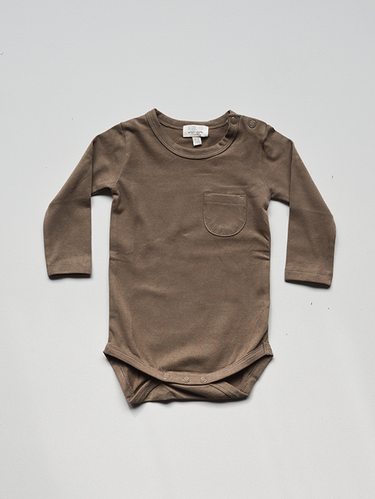 The Simple Folk Long Sleeve Onesie, Walnut